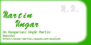 martin ungar business card